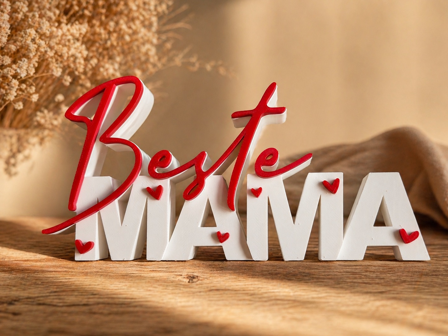 Beste Mama Sign | Mother’s Day Gift | 3D Printed Decor | Multicolor Desk Decoration