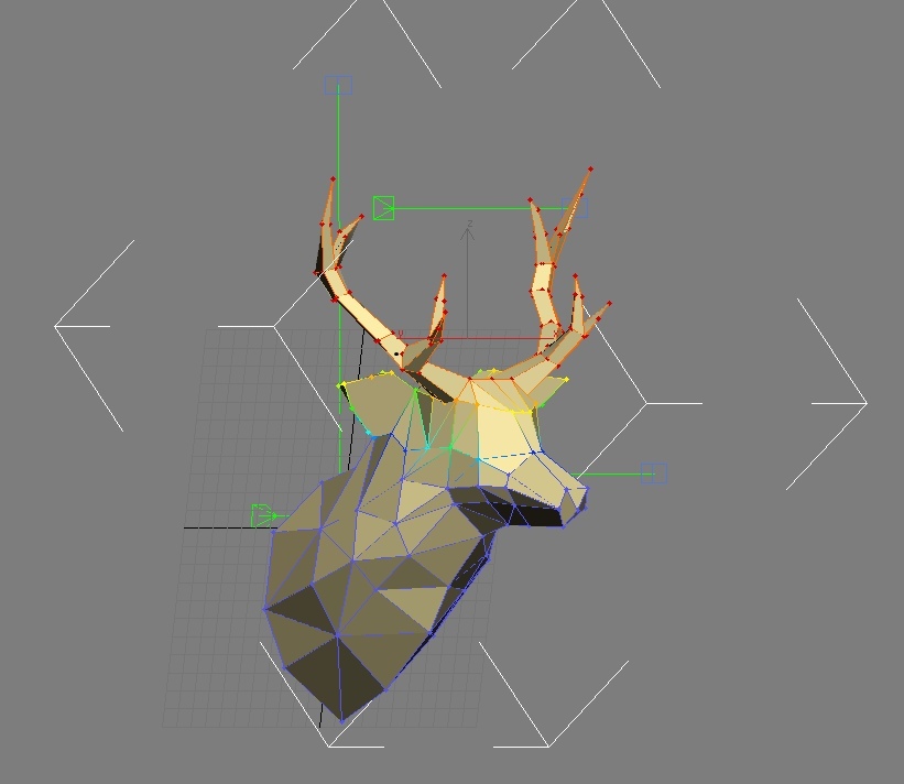 Wireframe deer head — miniatura 4