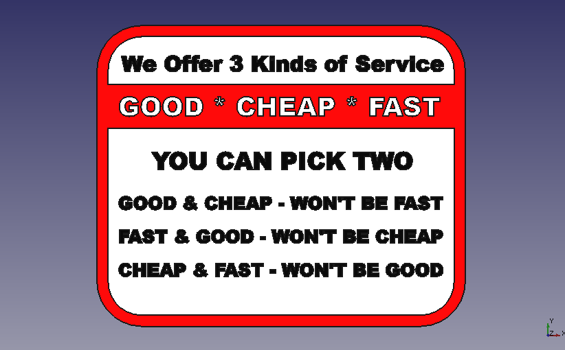 GoodFastCheap Sign Plaque by rebeltaz Download free STL model