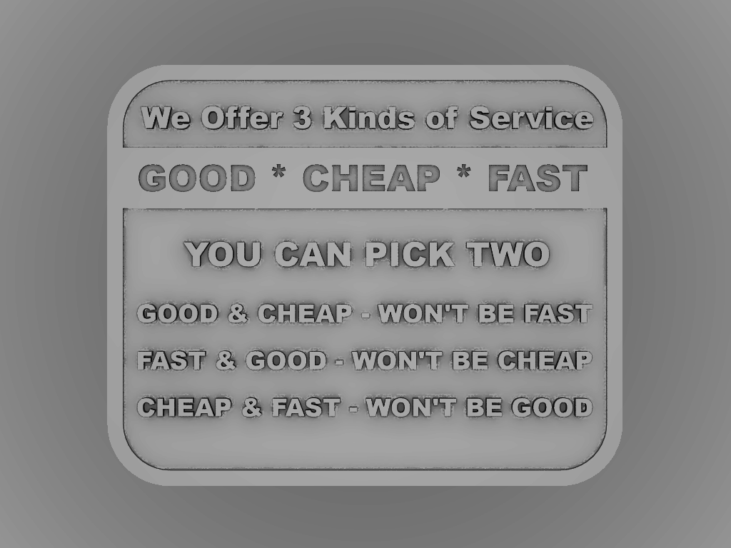 GoodFastCheap Sign Plaque by rebeltaz Download free STL model