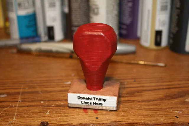 Improved Handle for JayOmega's Trump Lives Here Rubber Stamp