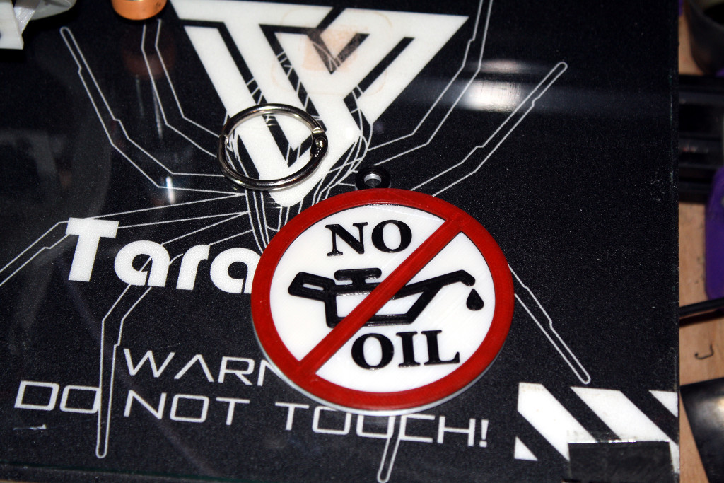 "No Oil" Keychain Tag
