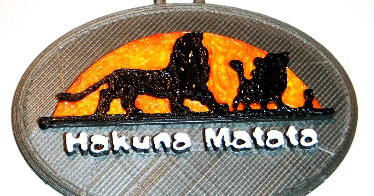 Hakuna Matata - Lion King Keychain by rebeltaz, Download free STL model