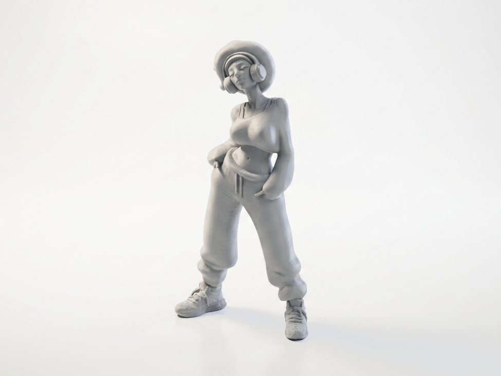 Headphones Girl Figurine Female Character 3D Printable