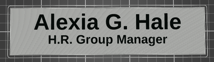 Customizable magnetic nameplate (OpenSCAD Customizer)