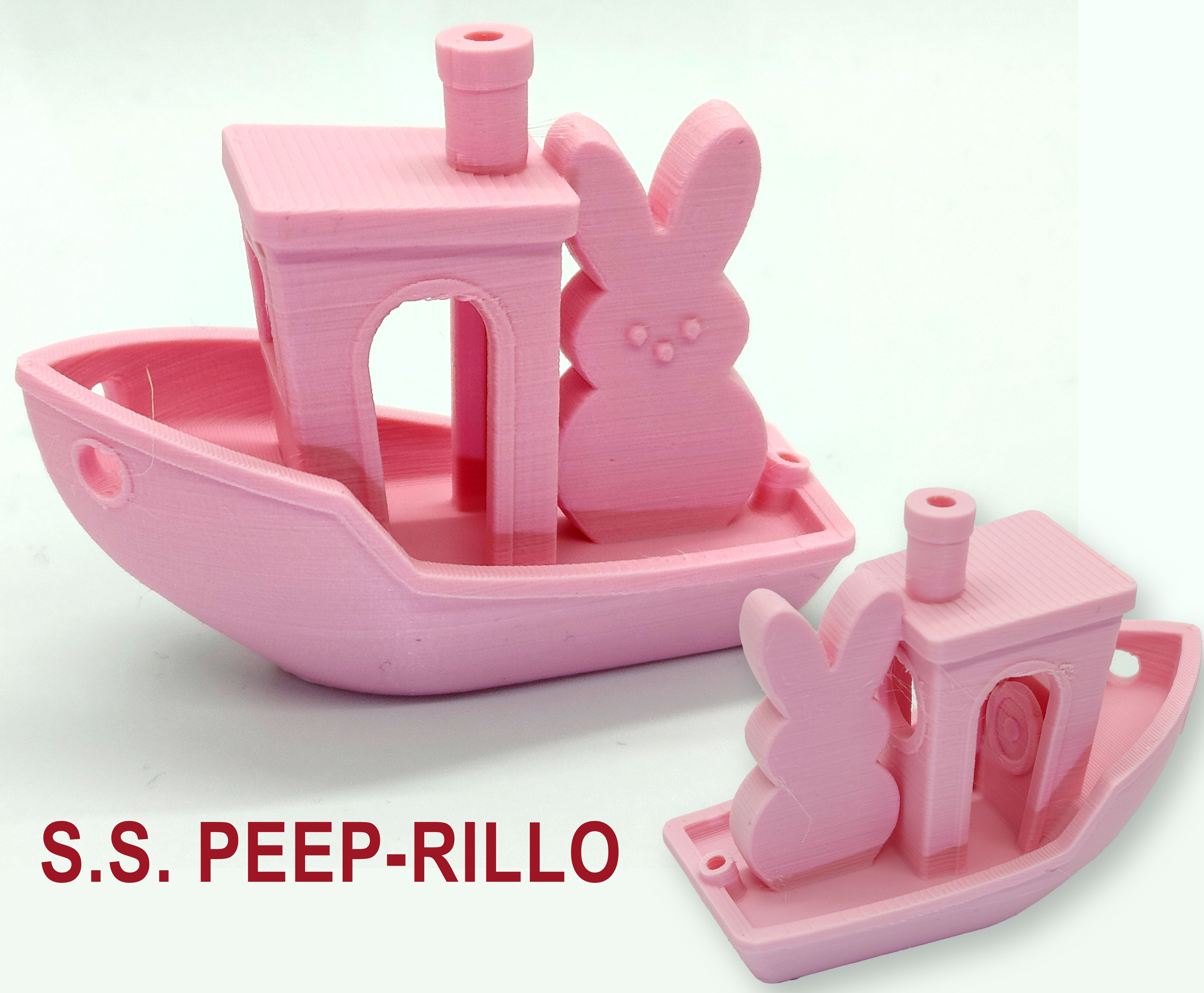 Marshmallow Bunny Peep 3D Benchy (S.S. Peep-rillo)