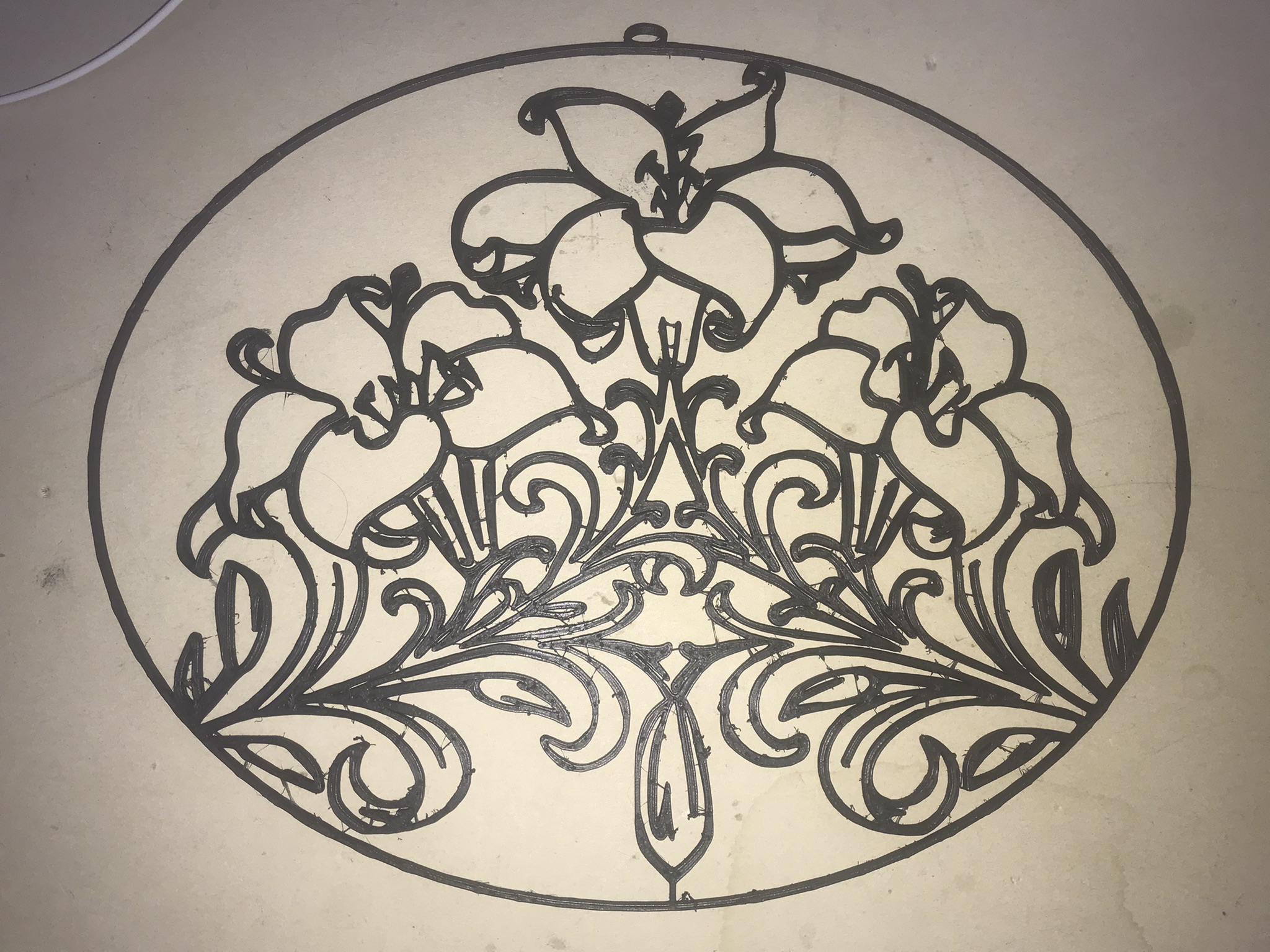 Lillies in a frame - will be stained glass looking