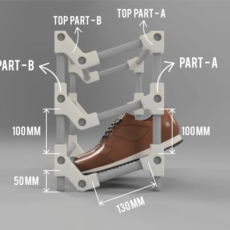 STL file stackable shoe rack 👟・3D printable model to download・Cults