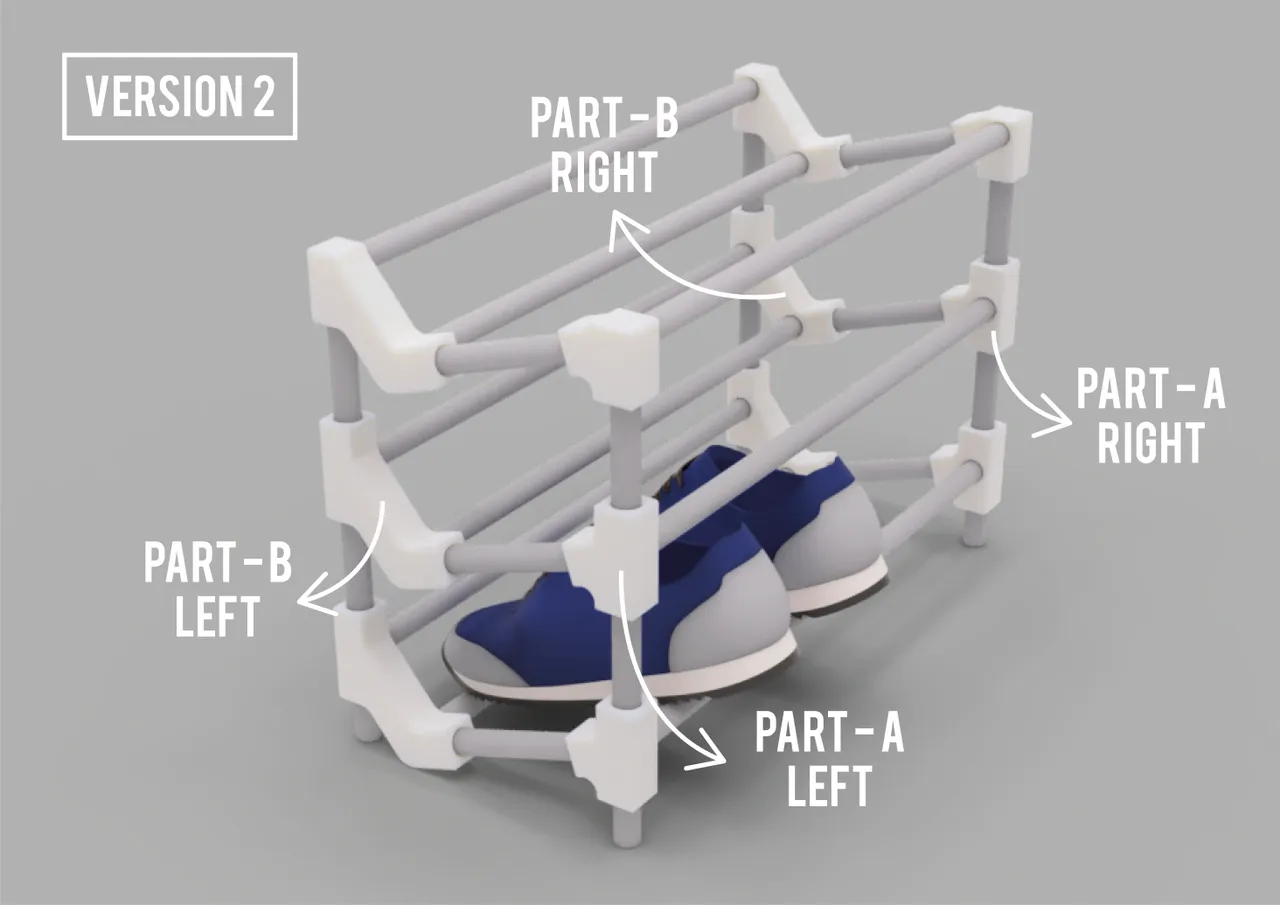 STL file stackable shoe rack 👟・3D printable model to download・Cults