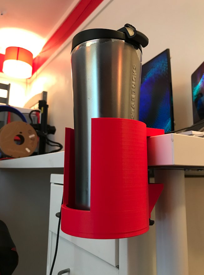 Under desk cup holder by jfruhling Download free STL model