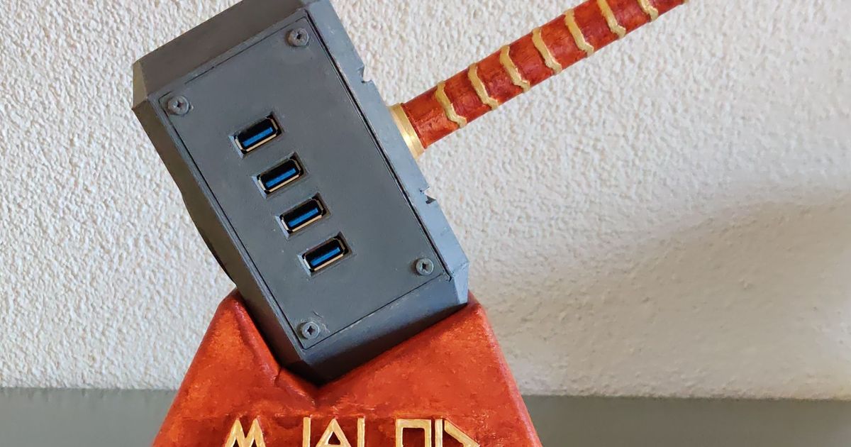 Thor hammer USB hub by Freek2211 Download free STL model