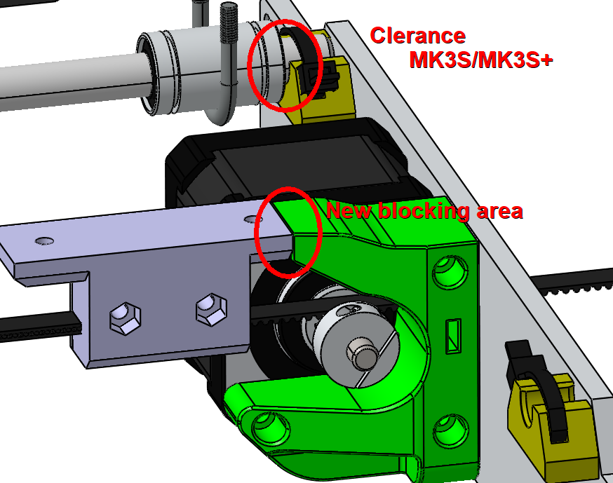 MK3S+ Y motor pulley reverse system and belt tensioner by Alex Download free STL model