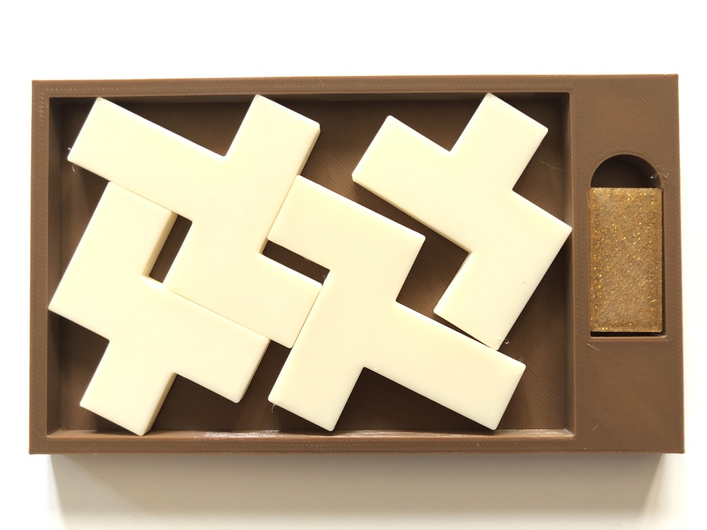 Out-Back - Tray-packing puzzle by Stewart Coffin (STC #222)
