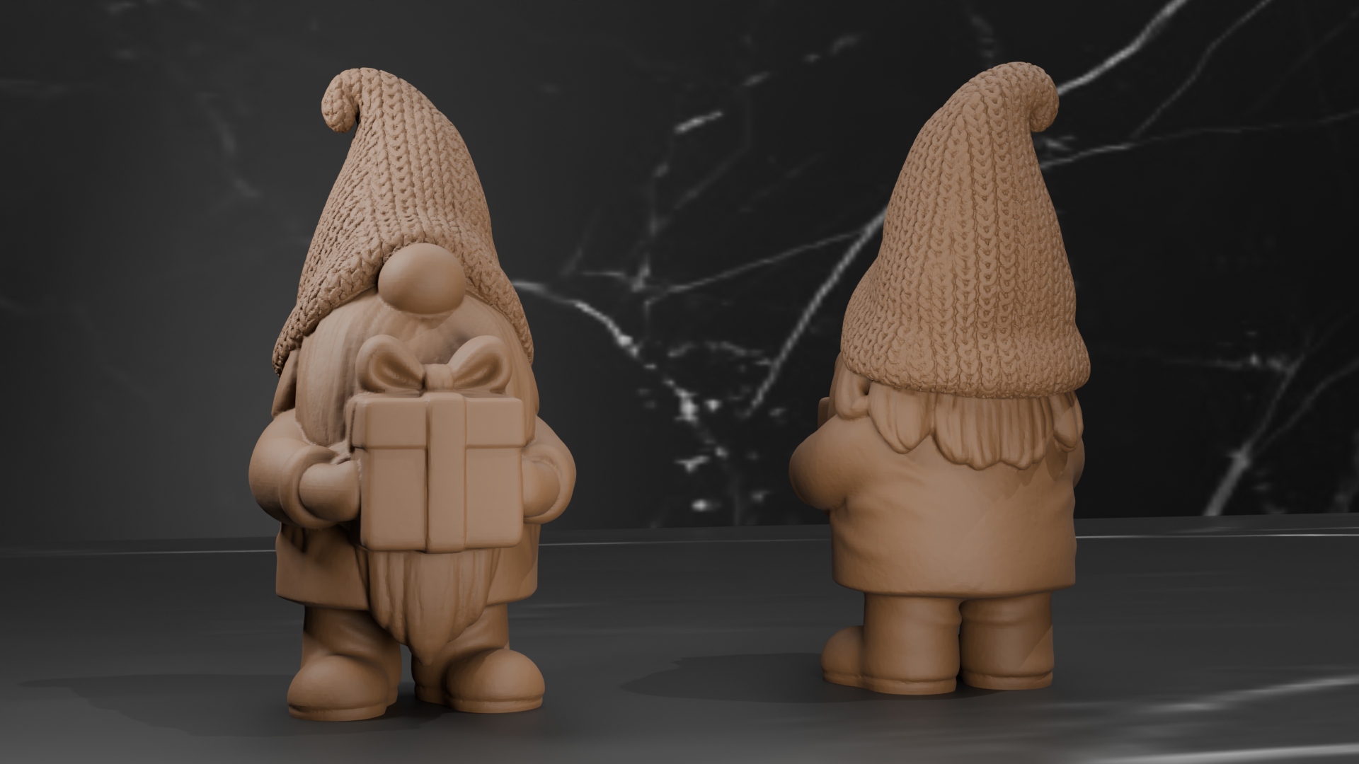 Gnome Christmas Present Figures - Knitted Textures - 3 Styles