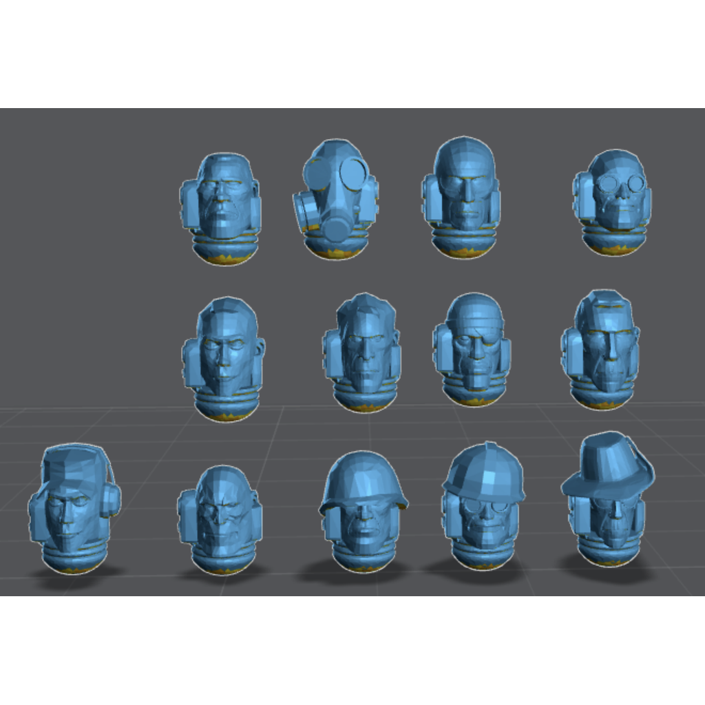 Team Fortress 40k: Mercenary Heads for Space Marines & CSM
