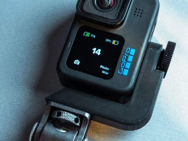 Vertical GoPro Mount with tripod screw and holes for arii locating pins