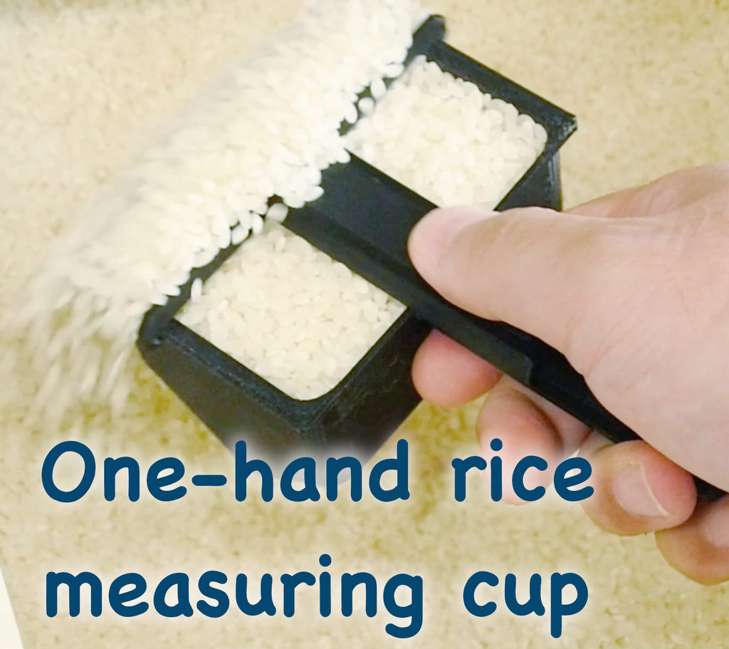 One-hand rice measuring cup