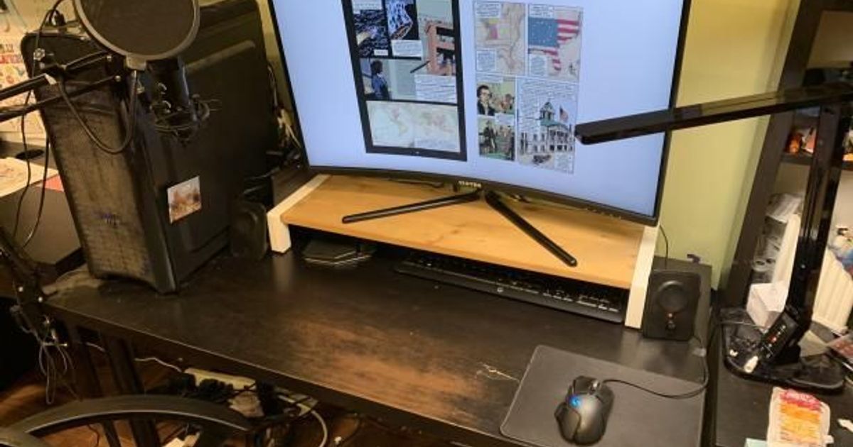 Monitor Riser by ollieb393 Download free STL model