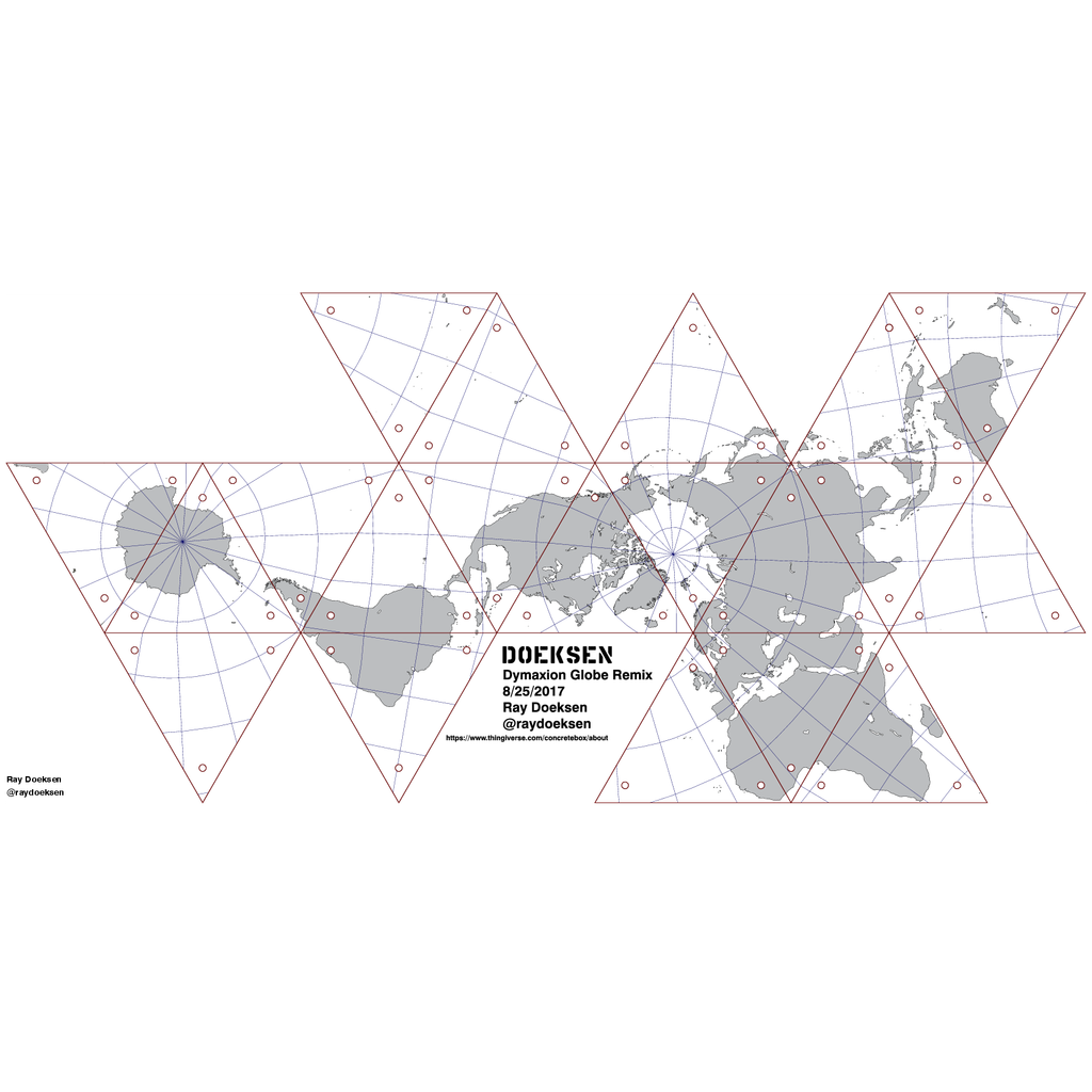 Dymaxion Globe Remix (Fuller Projection) in 3D