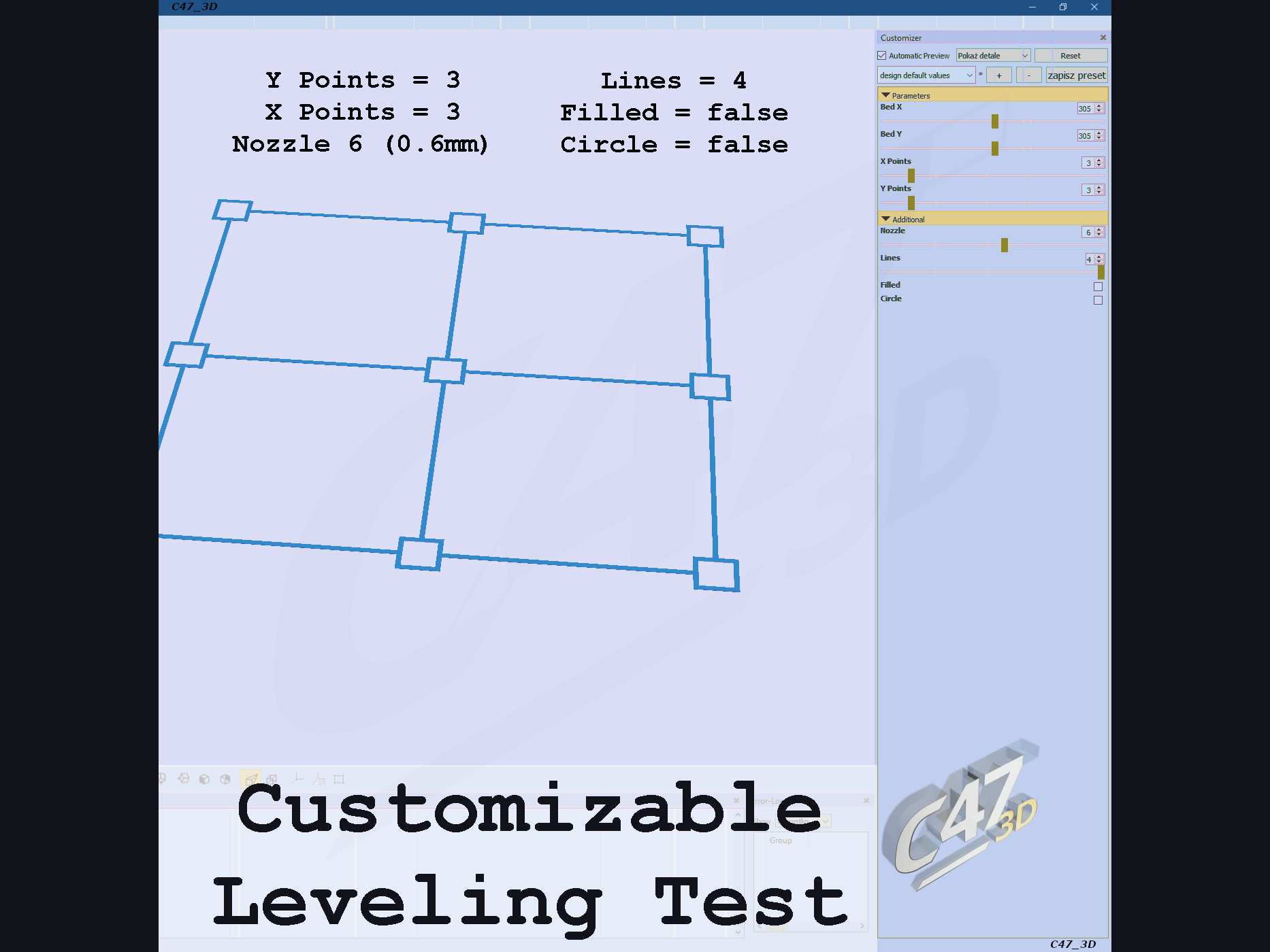 Customizable Leveling Test