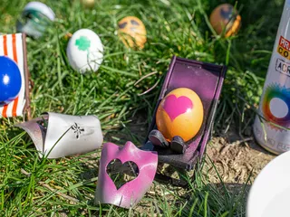 Easter stencils (egg, rabbit and bells) /Pochoirs pour Pâques (œuf, lapin  et cloches) by Thierry M de Butry, Download free STL model