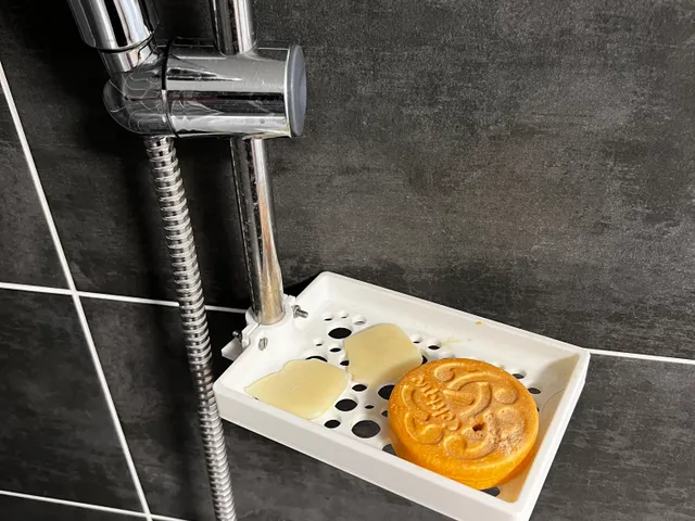 Soap holder for shower rail