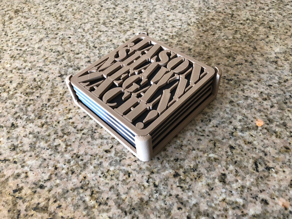 Miniatura 3 do modelo 3D Customizable Coasters with Holder
