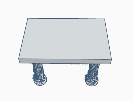 Table with pillars as legs