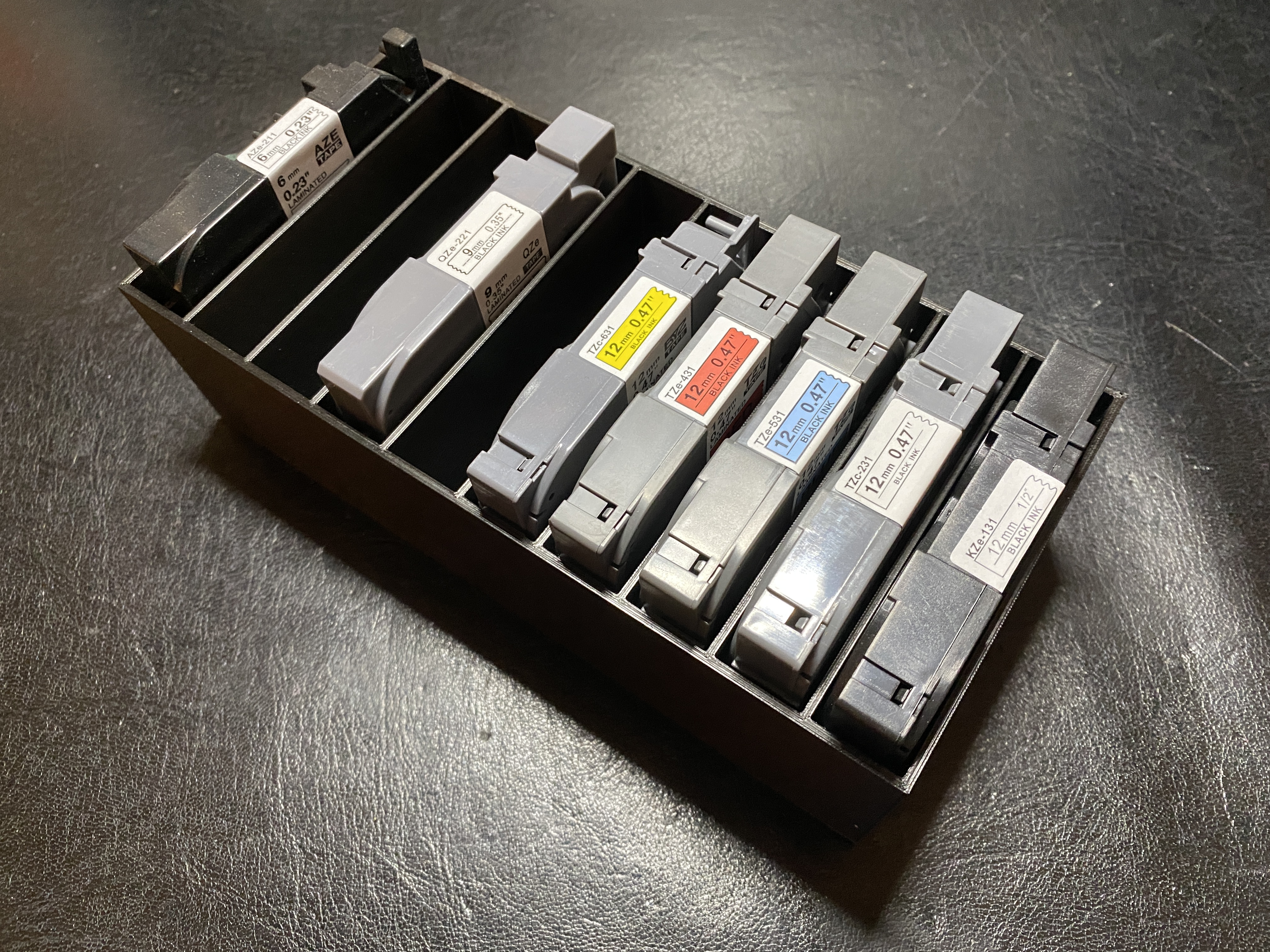 Organizer for 10 Brother P-Touch standard size TZ/TZe tapes