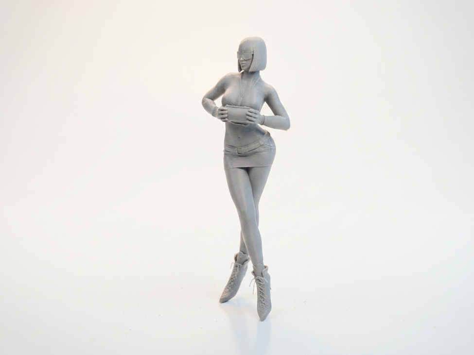 Short Skirt Lady Figurine Female Model 3D Printable