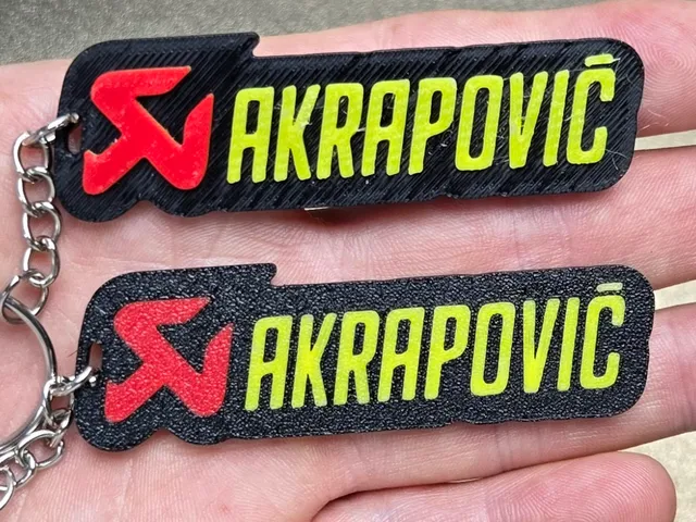 Akrapovic Logo Keychain 2 versions Multi and NO Multicolor