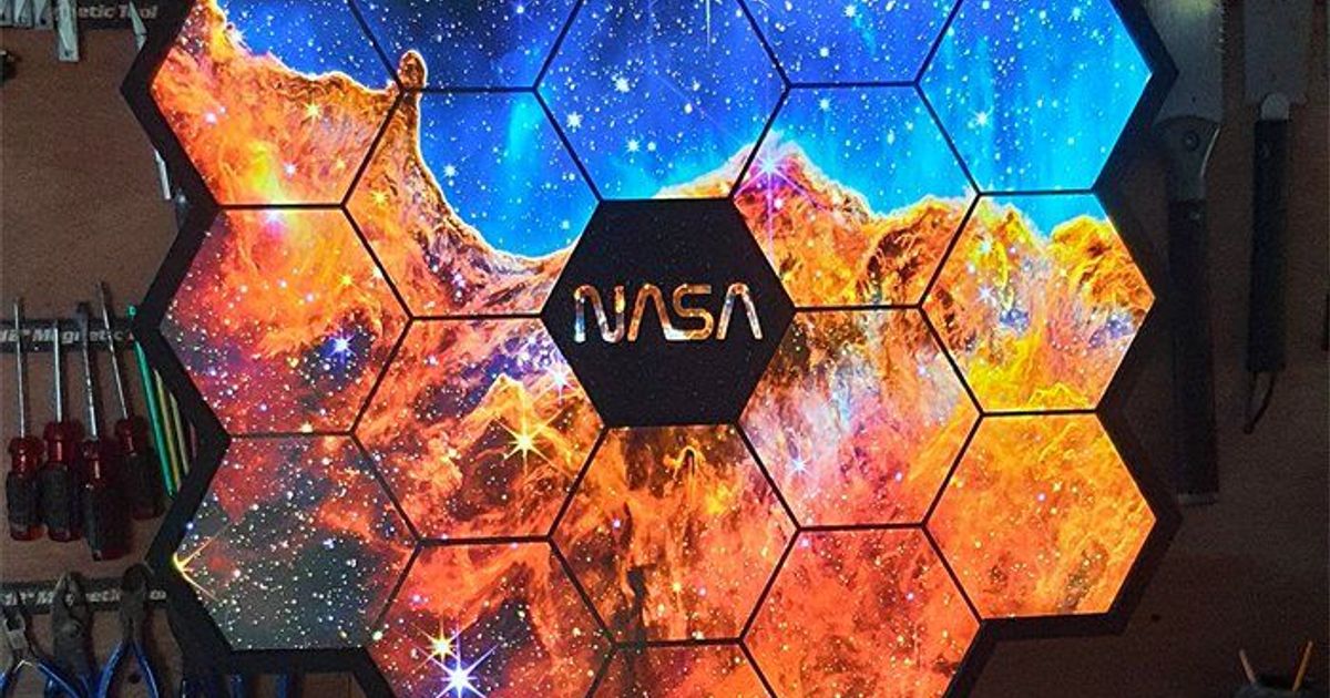 James b Space Telescope LED Wall Art. by VegaWoodWorks Download