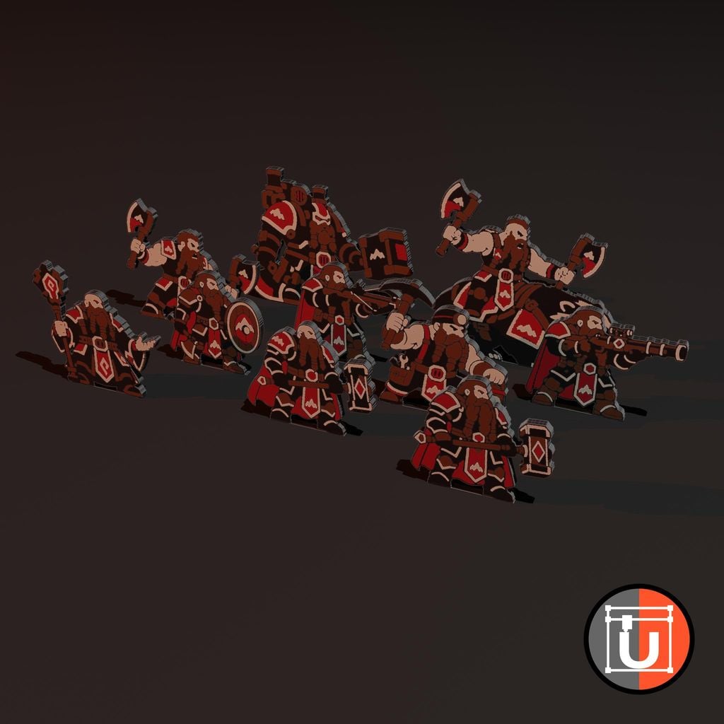 2.5D Fantasy Dwarves - Flat/Hybrid Minis