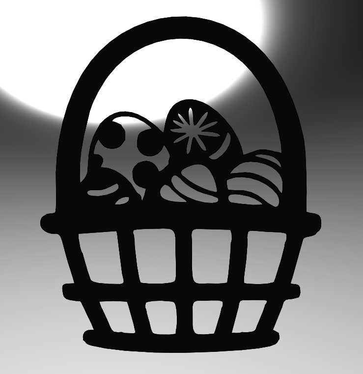 Easter Basket with Eggs - Line Art — miniatura 2