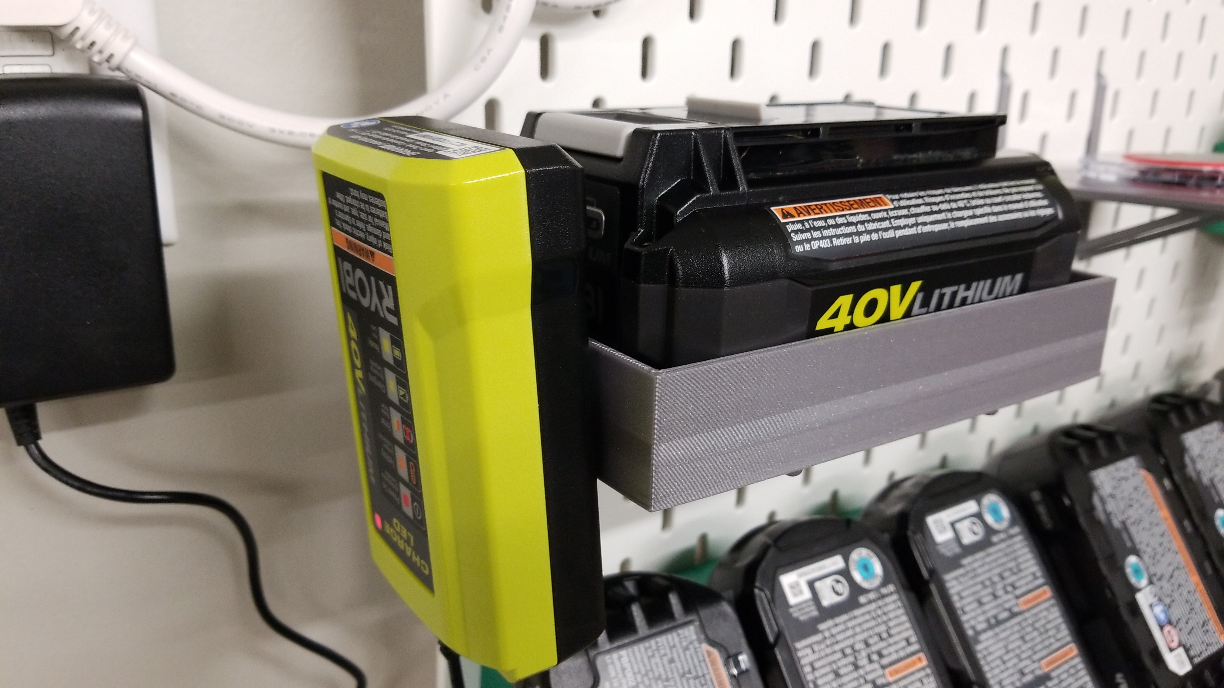 Ikea Skadis Ryobi 40V Battery Holder