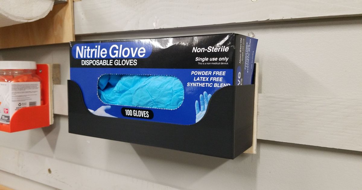 Wall Mount Nitrile Gloves Holder by AaronOaks Download free STL model