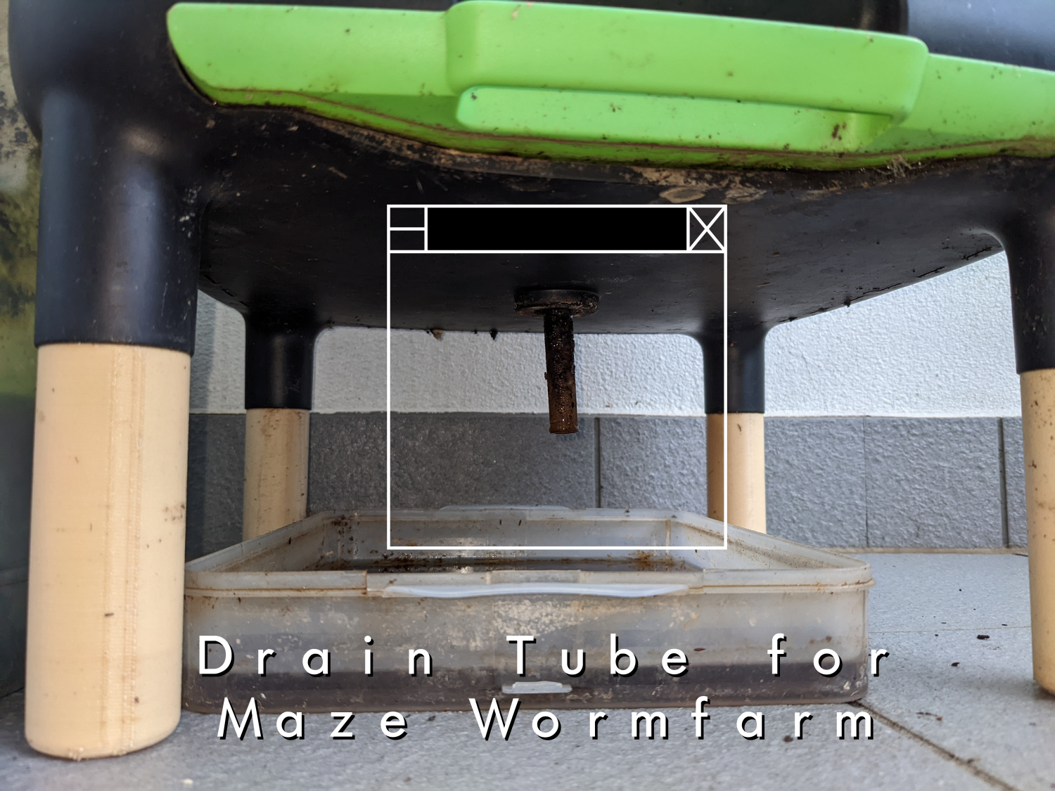 Drain Tube for Maze Worm Farm