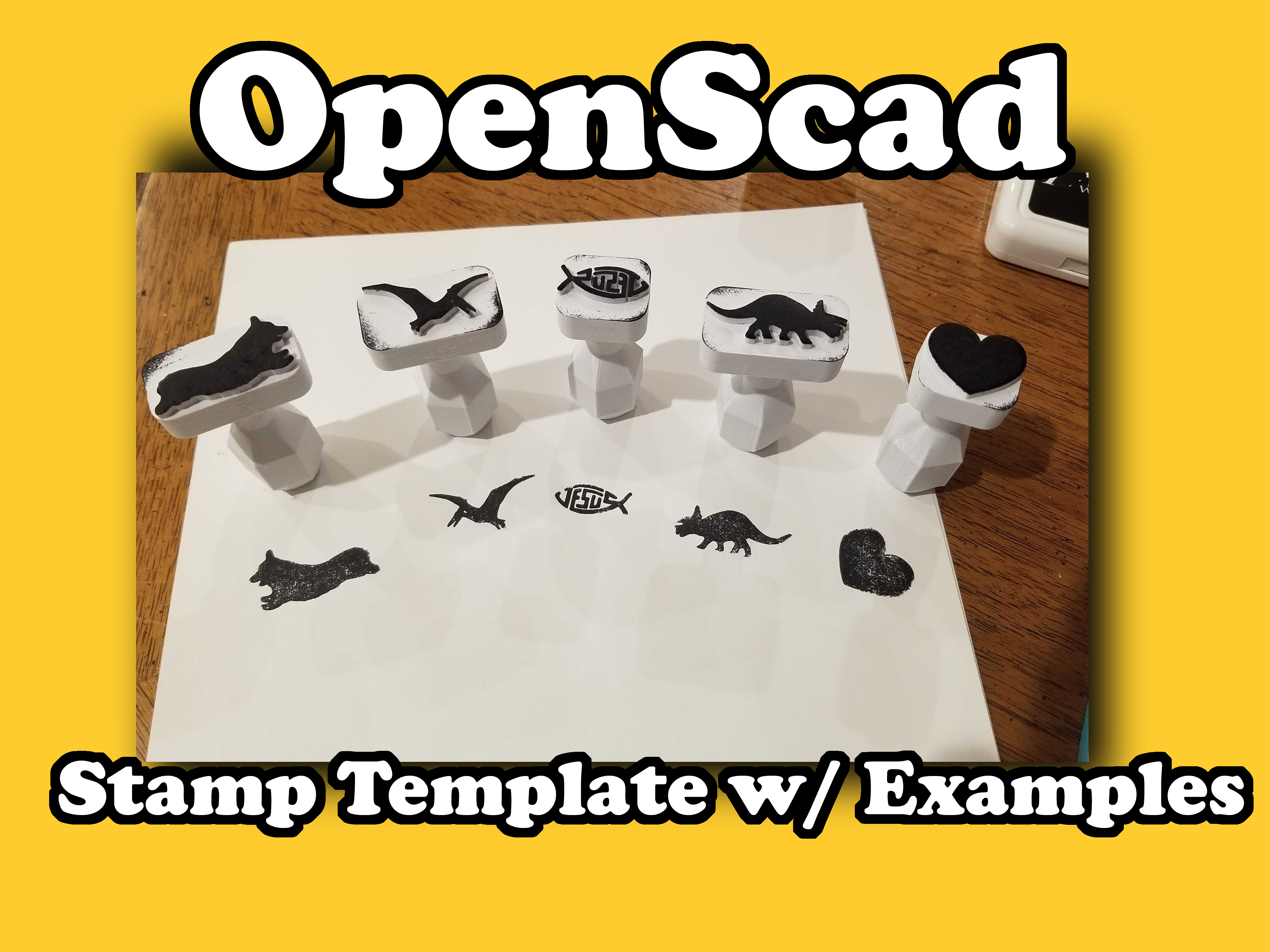 OpenScad Stamp Template w/Exampls