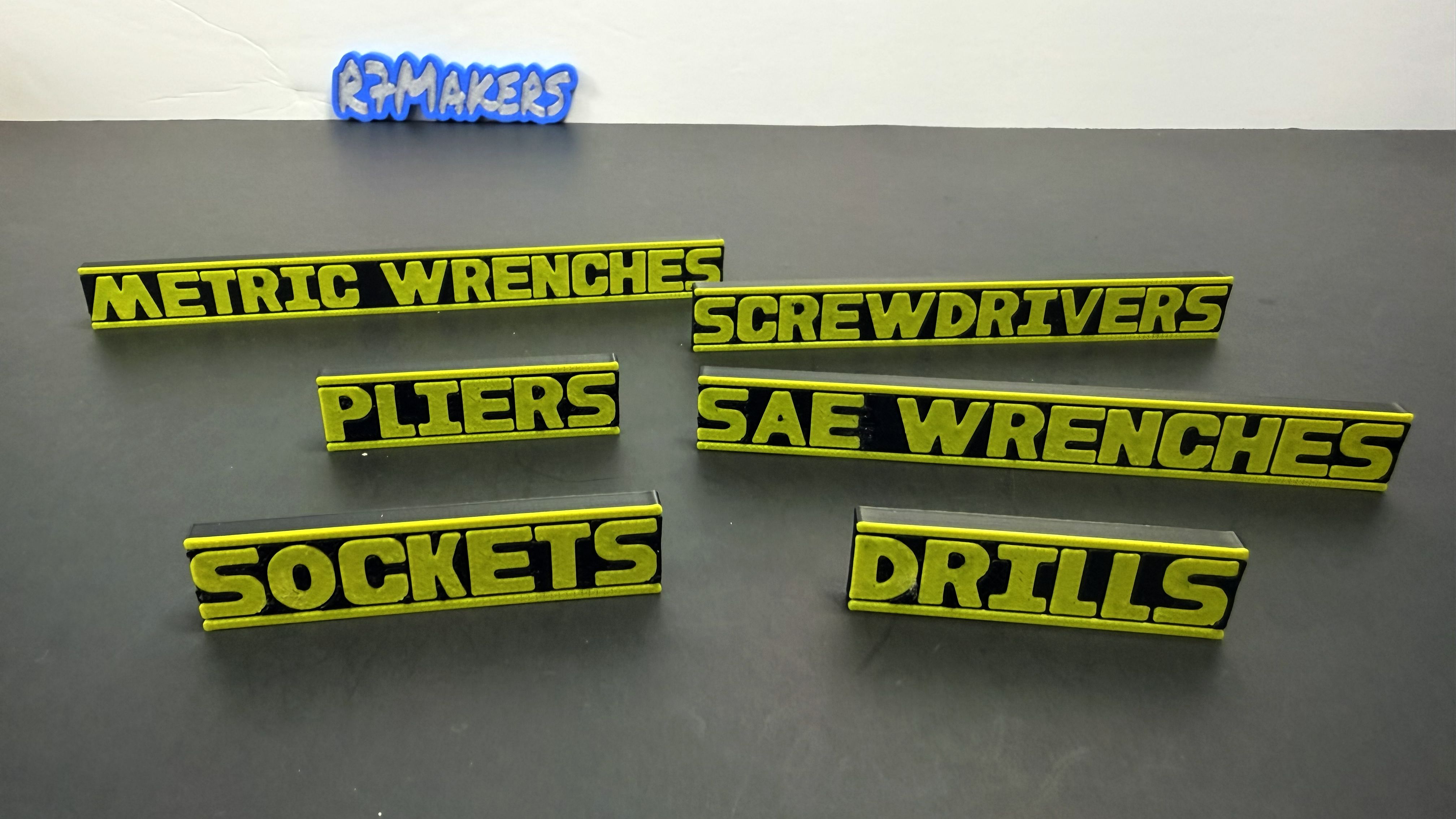 Toolbox Labels | Style D Essential Set | 6-Piece Starter Pack | R7Makers