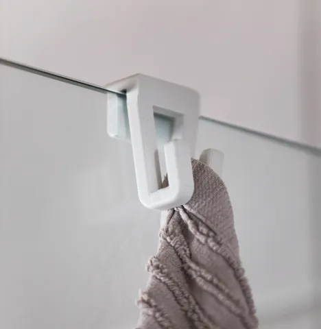 Quick release hook for glass shower wall - Quick Release Haken für Glasduschwand