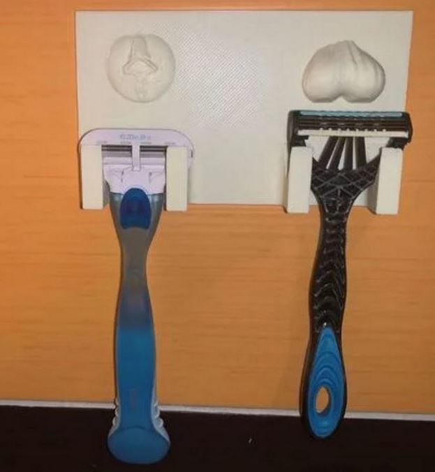 Wall mount shaver holder for his and her