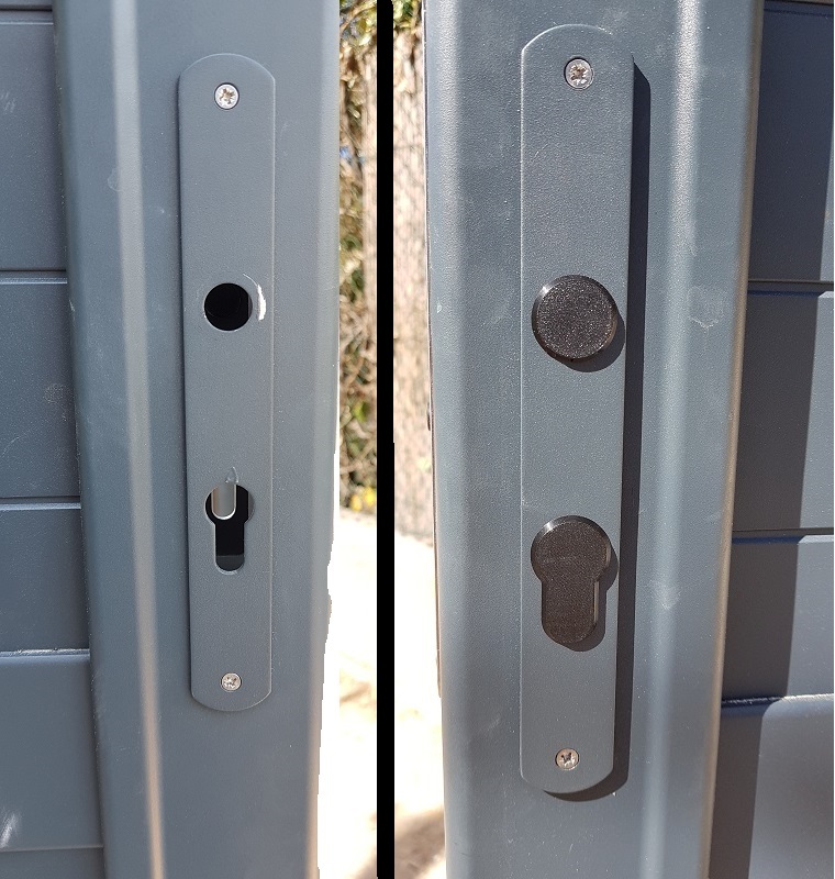 Caps for gate handle holes