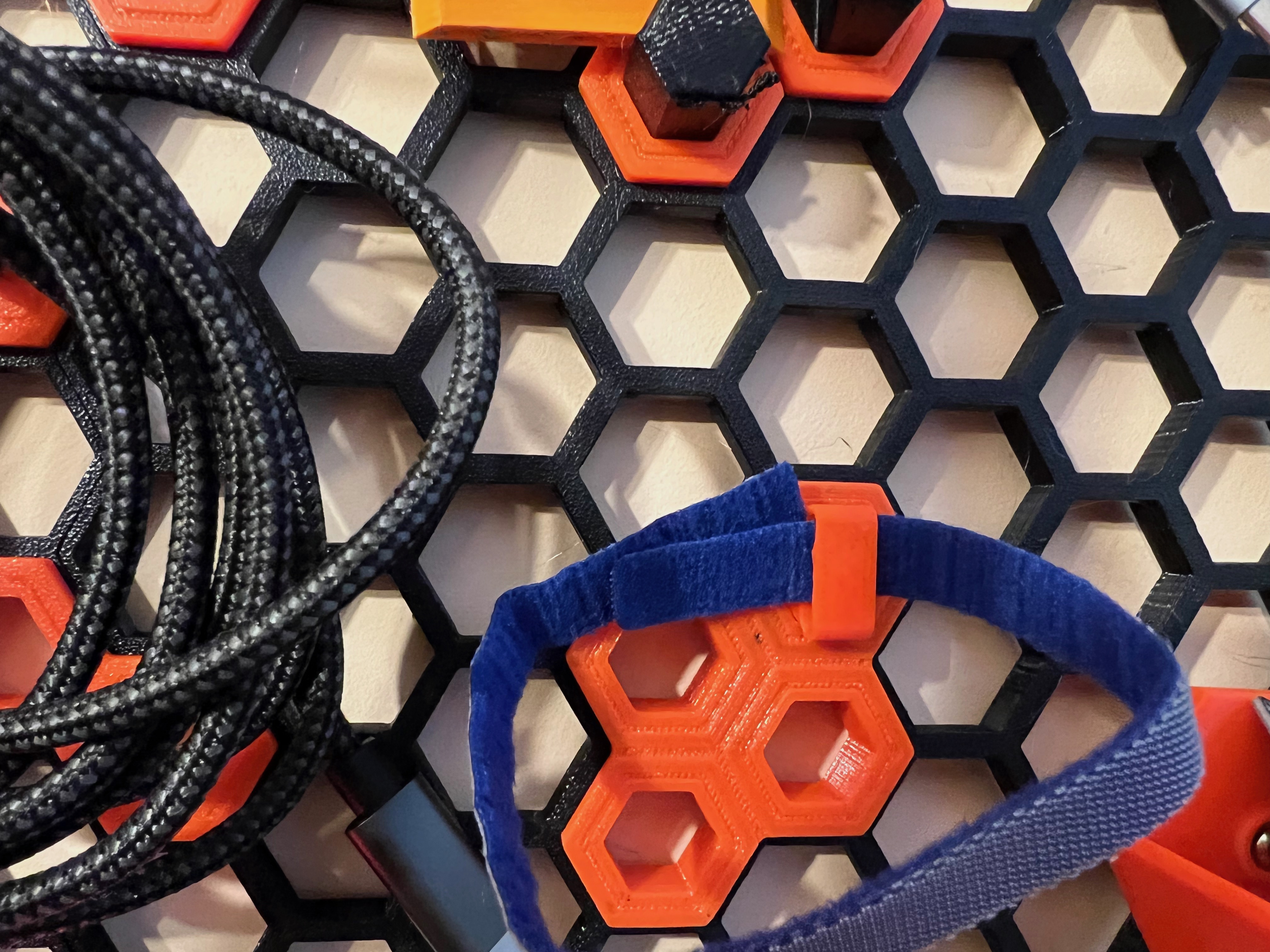 Cable Tie and Velcro holder for Honeycomb Storage Wall (HWS)