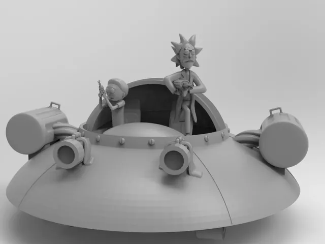 Rick and Morty on spaceship