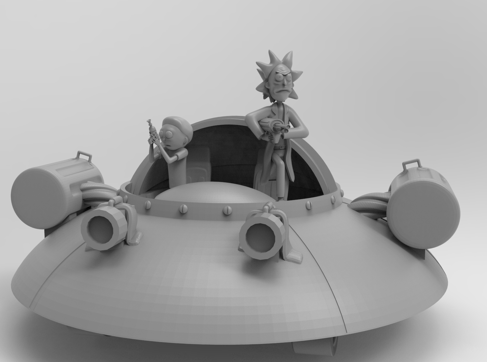 Rick and Morty on spaceship