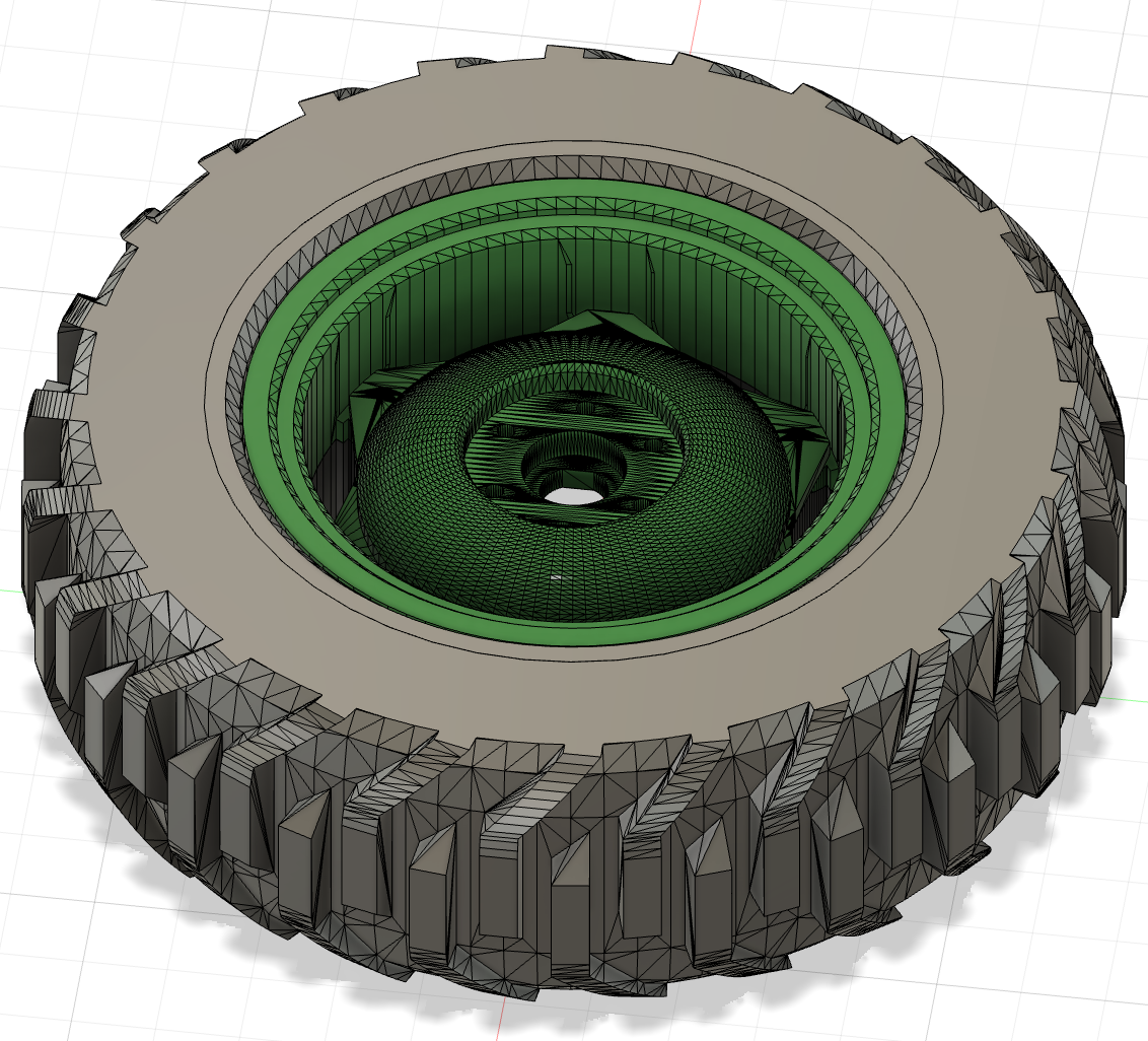 OpenRc Tractor MK3 Hinterreifen und Felgen Breit 3D model thumbnail