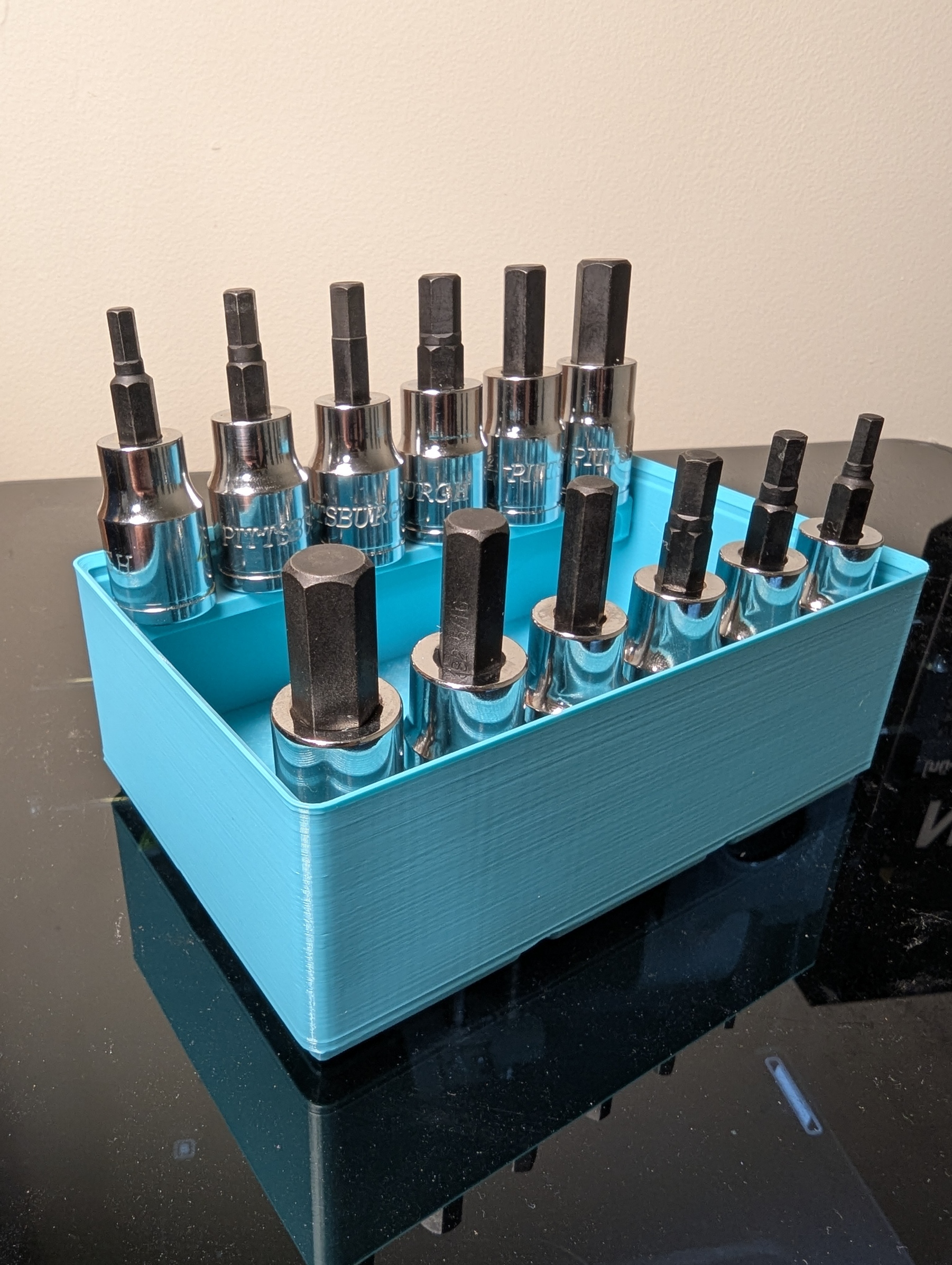 Gridfinity 3/8 Drive Hex Socket Organizer Storage Metric and SAE