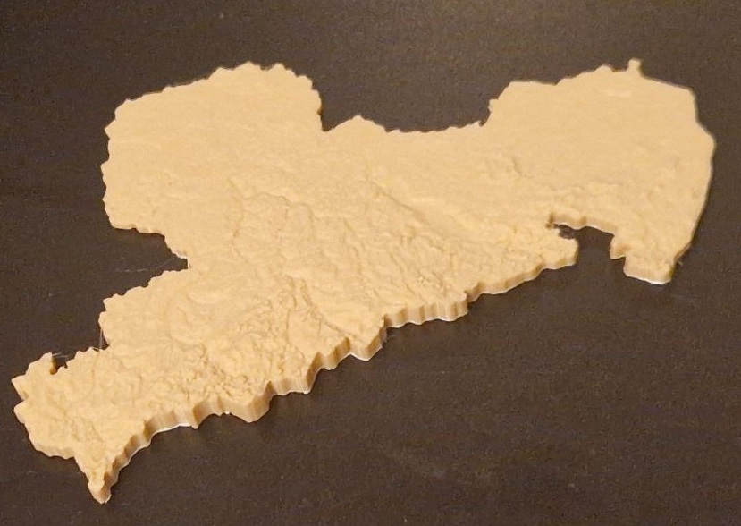 topographic map of Saxony / topografische Karte Sachsens