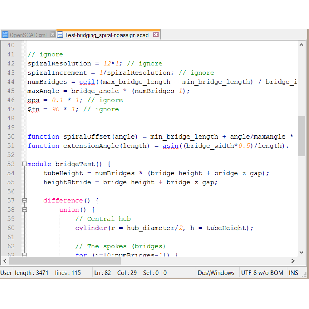 Notepad++ Openscad support files