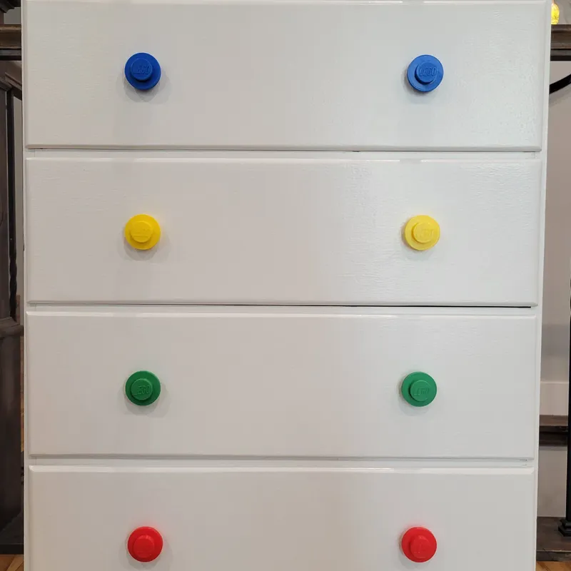 Lego stud drawer pull / knob by bagel, Download free STL model